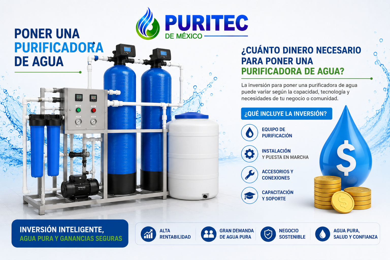 Poner una Purificadora de Agua: ¿Cuánto Dinero Necesario para Poner una Purificadora de Agua?